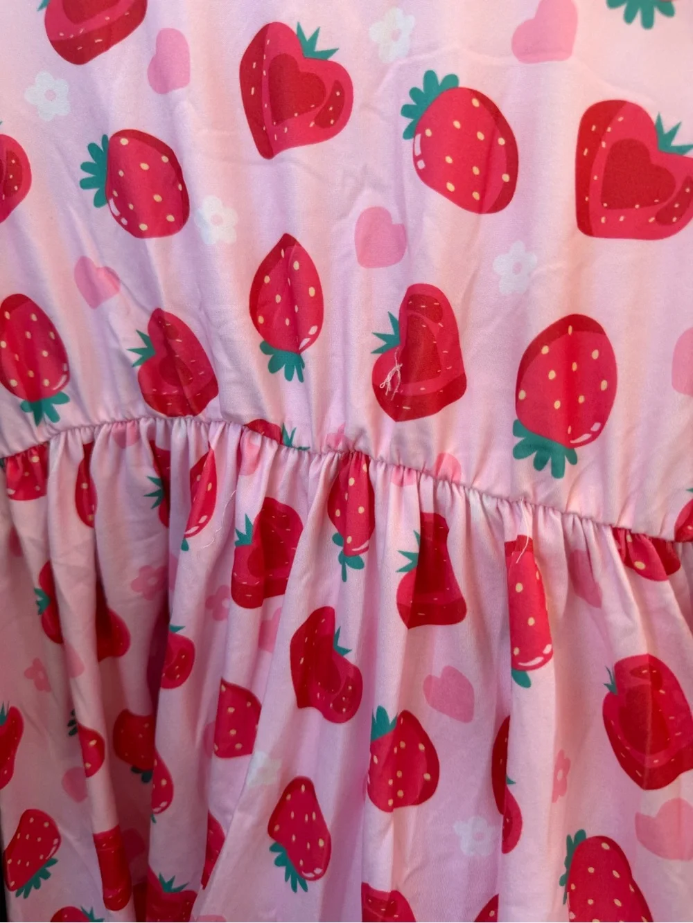 Girls' Pink Strawberry Print Dress - Cute Summer Dress